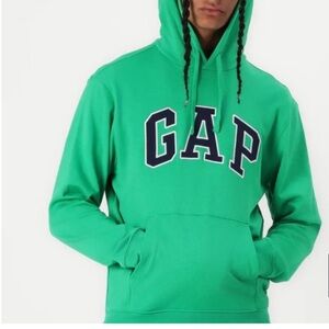GAP Men's Vibrant Green Hoodie